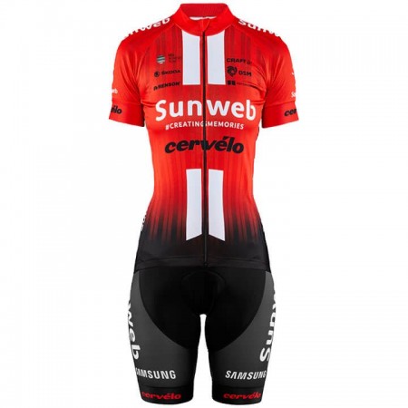 Tenue Maillot + Cuissard à Bretelles 2019 Team Sunweb Femme N001